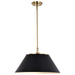 Pendant Nuvo 60-7414 Dover - 3 Light - Large Pendant - Black with Vintage Brass Nuvo