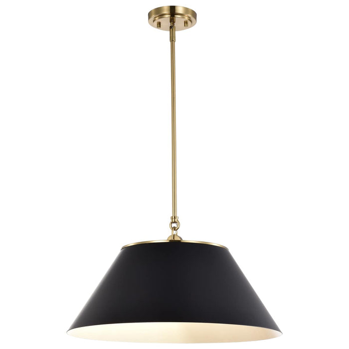 Pendant Nuvo 60-7414 Dover - 3 Light - Large Pendant - Black with Vintage Brass Nuvo