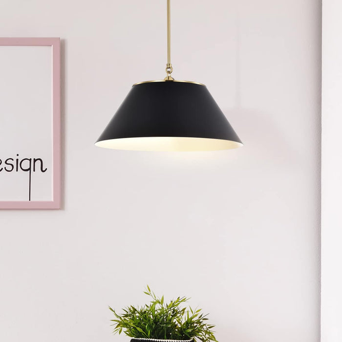 Pendant Nuvo 60-7414 Dover - 3 Light - Large Pendant - Black with Vintage Brass Nuvo