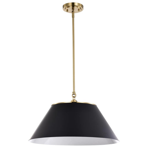 Pendant Nuvo 60-7414 Dover - 3 Light - Large Pendant - Black with Vintage Brass Nuvo