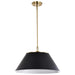 Pendant Nuvo 60-7414 Dover - 3 Light - Large Pendant - Black with Vintage Brass Nuvo