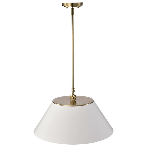 Pendant Nuvo 60-7415 Dover - 3 Light - Large Pendant - White with Vintage Brass Nuvo