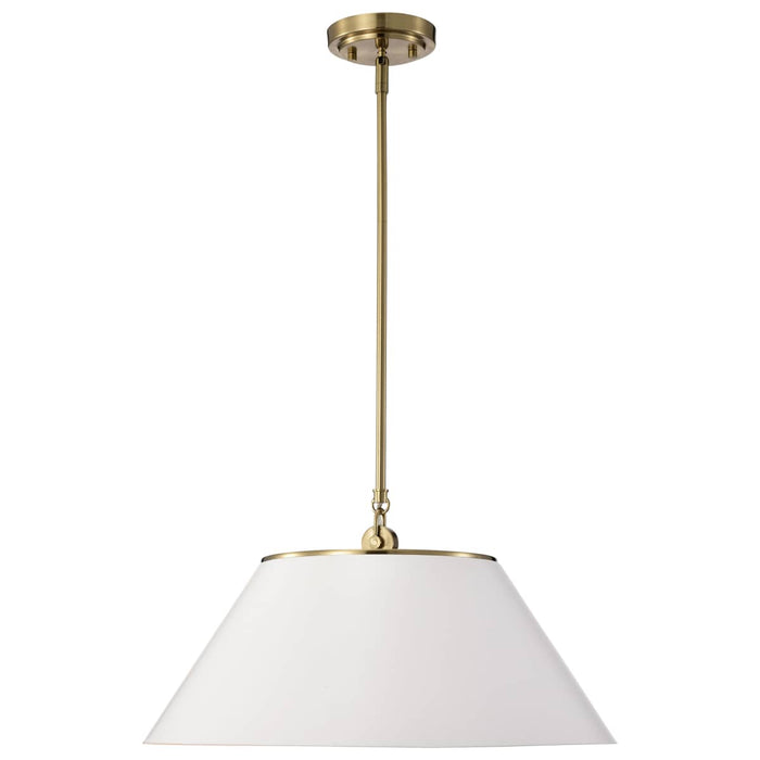 Pendant Nuvo 60-7415 Dover - 3 Light - Large Pendant - White with Vintage Brass Nuvo