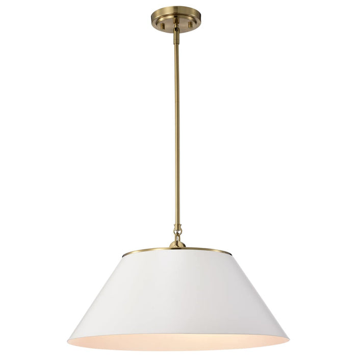 Pendant Nuvo 60-7415 Dover - 3 Light - Large Pendant - White with Vintage Brass Nuvo