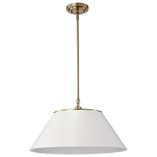 Pendant Nuvo 60-7415 Dover - 3 Light - Large Pendant - White with Vintage Brass Nuvo