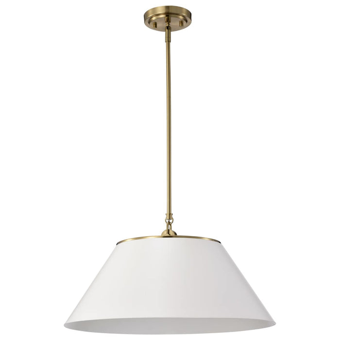 Pendant Nuvo 60-7415 Dover - 3 Light - Large Pendant - White with Vintage Brass Nuvo