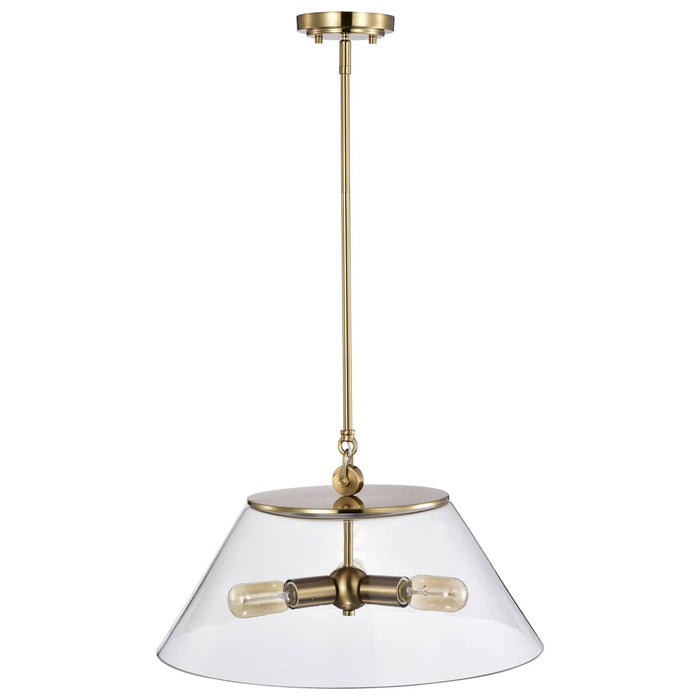 Pendant Nuvo 60-7416 Dover - 3 Light - Large Pendant - Vintage Brass with Clear Glass Nuvo