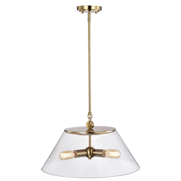 Pendant Nuvo 60-7416 Dover - 3 Light - Large Pendant - Vintage Brass with Clear Glass Nuvo
