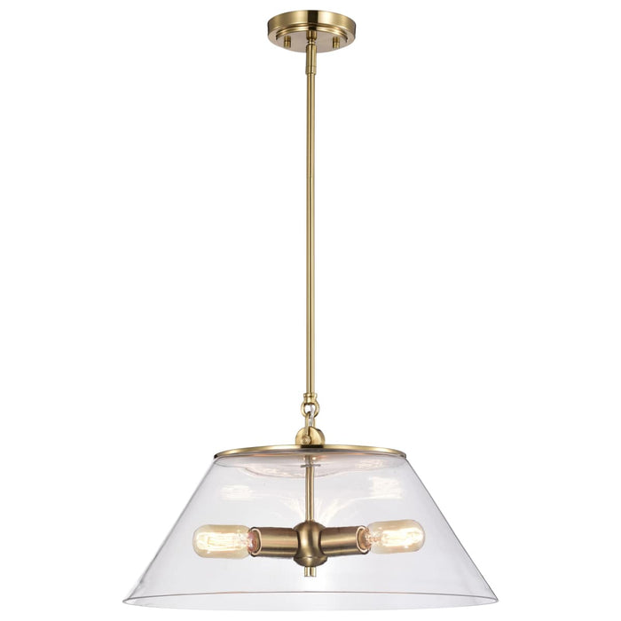 Pendant Nuvo 60-7416 Dover - 3 Light - Large Pendant - Vintage Brass with Clear Glass Nuvo