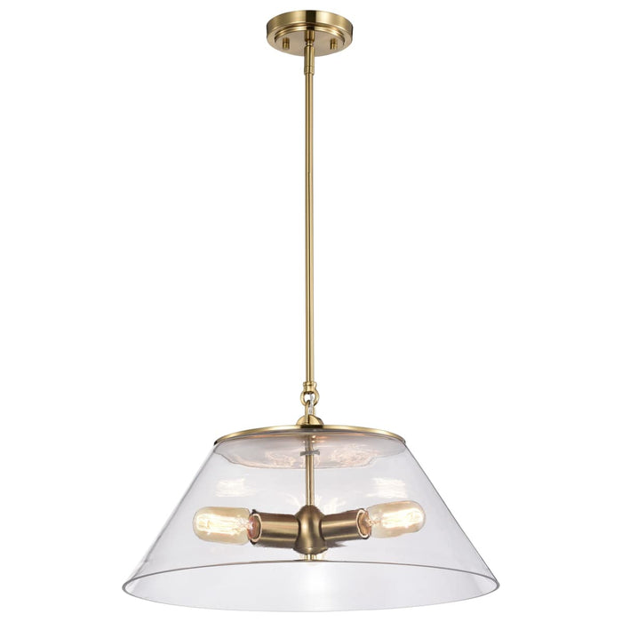 Pendant Nuvo 60-7416 Dover - 3 Light - Large Pendant - Vintage Brass with Clear Glass Nuvo