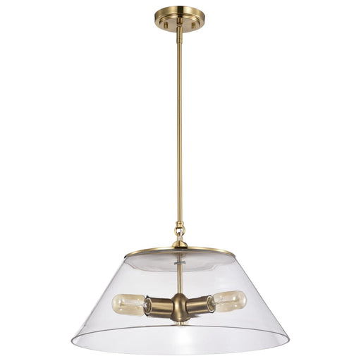 Pendant Nuvo 60-7416 Dover - 3 Light - Large Pendant - Vintage Brass with Clear Glass Nuvo