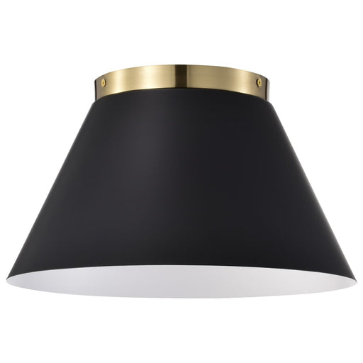 Flush Mount Nuvo 60-7417 Dover - 3 Light - Small Flush Mount - Black with Vintage Brass Nuvo