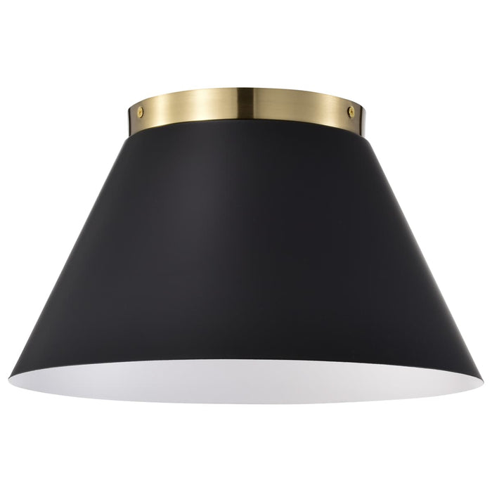 Flush Mount Nuvo 60-7417 Dover - 3 Light - Small Flush Mount - Black with Vintage Brass Nuvo