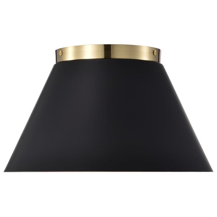 Flush Mount Nuvo 60-7417 Dover - 3 Light - Small Flush Mount - Black with Vintage Brass Nuvo