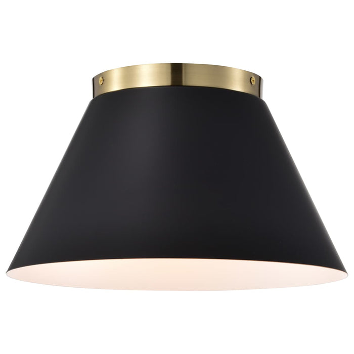 Flush Mount Nuvo 60-7417 Dover - 3 Light - Small Flush Mount - Black with Vintage Brass Nuvo