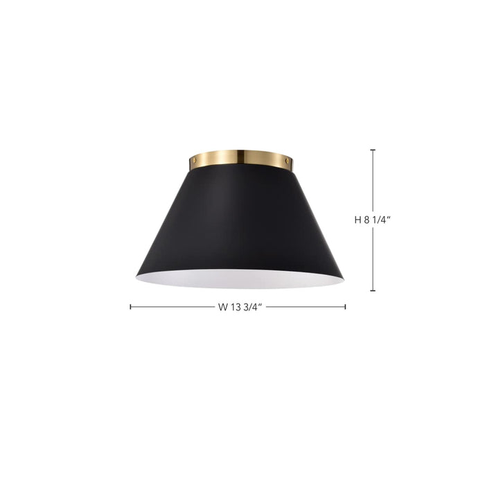 Flush Mount Nuvo 60-7417 Dover - 3 Light - Small Flush Mount - Black with Vintage Brass Nuvo