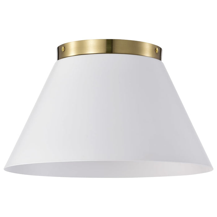 Flush Mount Nuvo 60-7418 Dover - 3 Light - Small Flush Mount - White with Vintage Brass Nuvo