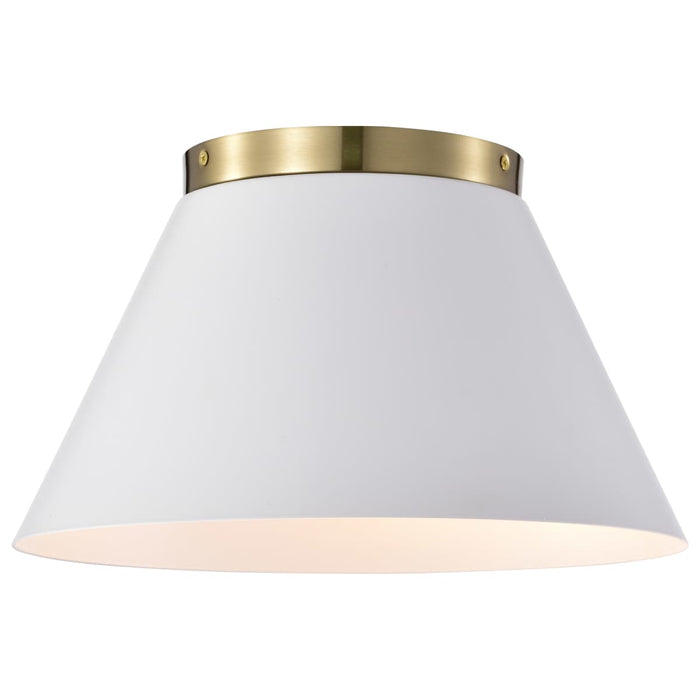 Flush Mount Nuvo 60-7418 Dover - 3 Light - Small Flush Mount - White with Vintage Brass Nuvo