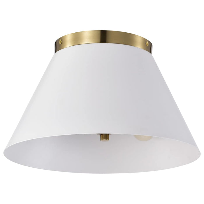 Flush Mount Nuvo 60-7418 Dover - 3 Light - Small Flush Mount - White with Vintage Brass Nuvo