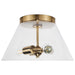 Flush Mount Nuvo 60-7419 Dover - 3 Light - Small Flush Mount - Vintage Brass with Clear Glass Nuvo