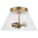 Flush Mount Nuvo 60-7419 Dover - 3 Light - Small Flush Mount - Vintage Brass with Clear Glass Nuvo