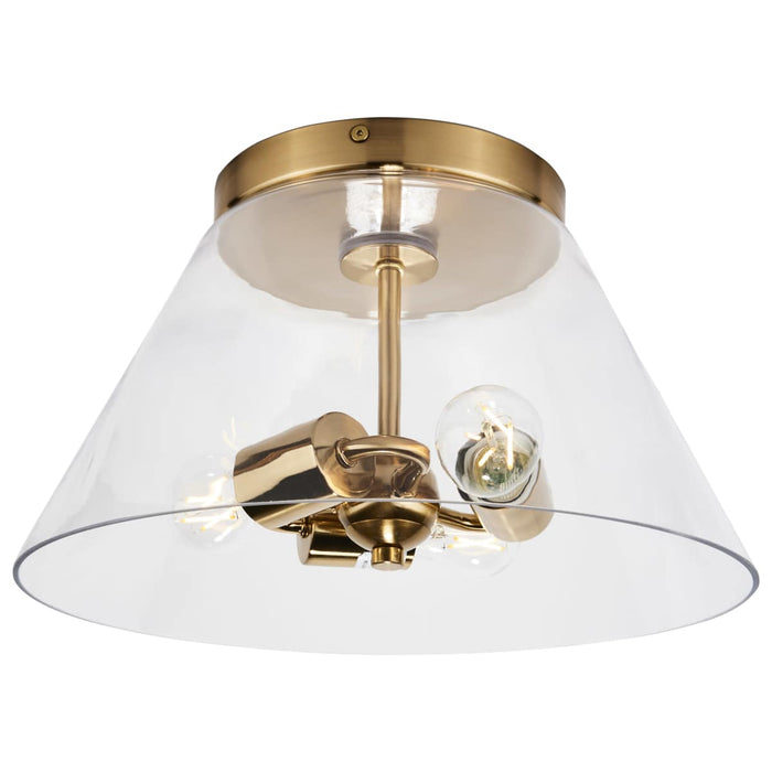 Flush Mount Nuvo 60-7419 Dover - 3 Light - Small Flush Mount - Vintage Brass with Clear Glass Nuvo