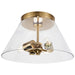 Flush Mount Nuvo 60-7419 Dover - 3 Light - Small Flush Mount - Vintage Brass with Clear Glass Nuvo