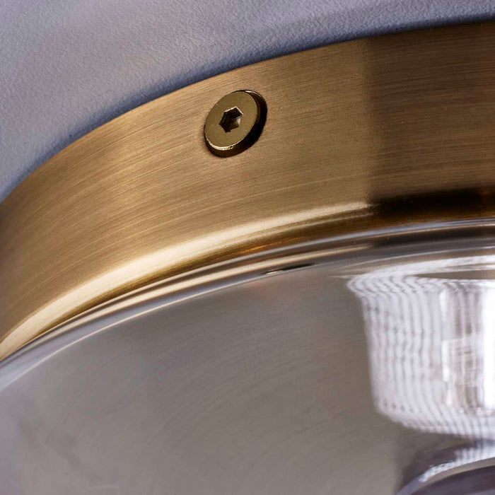 Flush Mount Nuvo 60-7419 Dover - 3 Light - Small Flush Mount - Vintage Brass with Clear Glass Nuvo