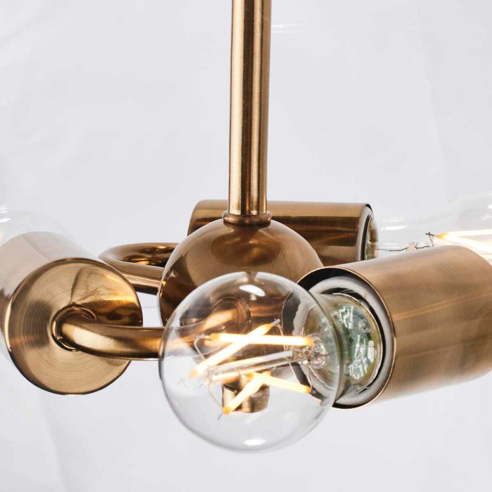 Flush Mount Nuvo 60-7419 Dover - 3 Light - Small Flush Mount - Vintage Brass with Clear Glass Nuvo