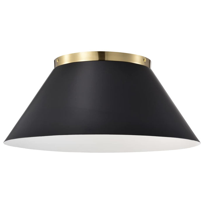 Flush Mount Nuvo 60-7420 Dover - 3 Light - Large Flush Mount - Black with Vintage Brass Nuvo
