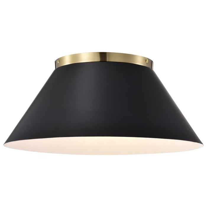 Flush Mount Nuvo 60-7420 Dover - 3 Light - Large Flush Mount - Black with Vintage Brass Nuvo