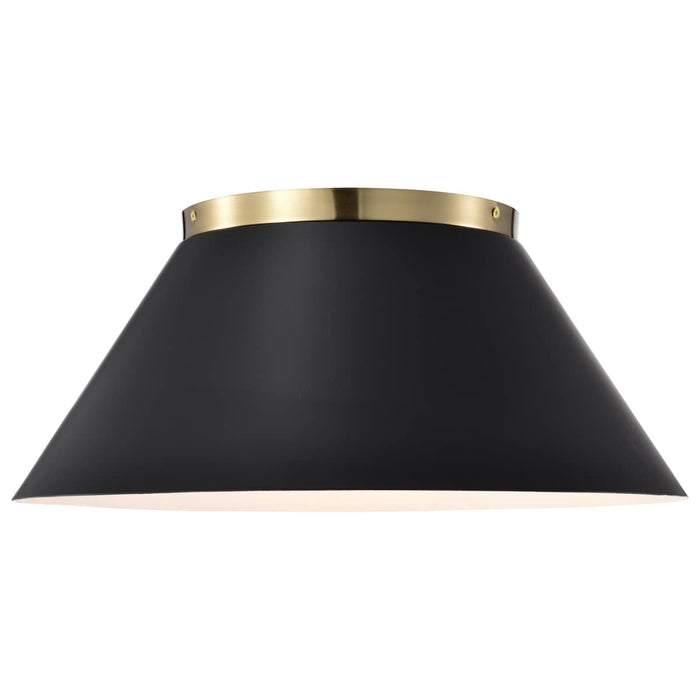 Flush Mount Nuvo 60-7420 Dover - 3 Light - Large Flush Mount - Black with Vintage Brass Nuvo