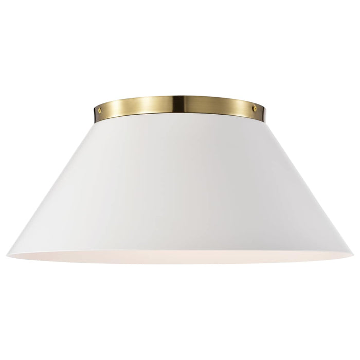 Flush Mount Nuvo 60-7421 Dover - 3 Light - Large Flush Mount - White with Vintage Brass Nuvo