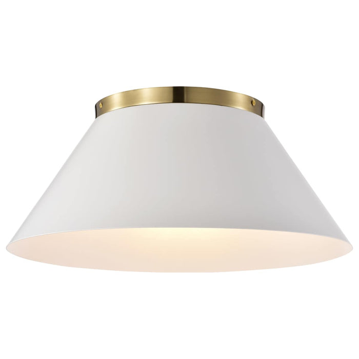 Flush Mount Nuvo 60-7421 Dover - 3 Light - Large Flush Mount - White with Vintage Brass Nuvo