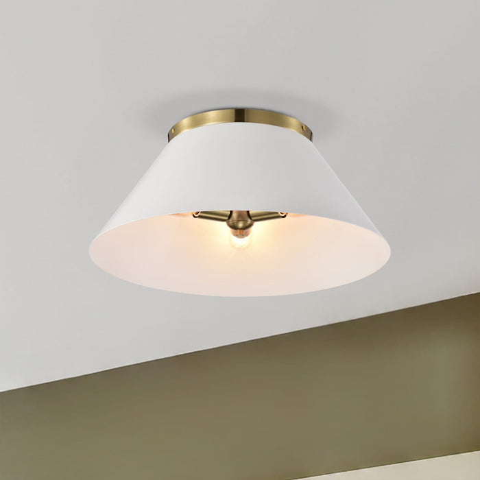 Flush Mount Nuvo 60-7421 Dover - 3 Light - Large Flush Mount - White with Vintage Brass Nuvo