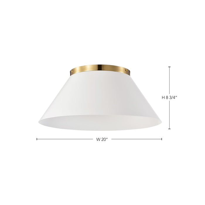 Flush Mount Nuvo 60-7421 Dover - 3 Light - Large Flush Mount - White with Vintage Brass Nuvo