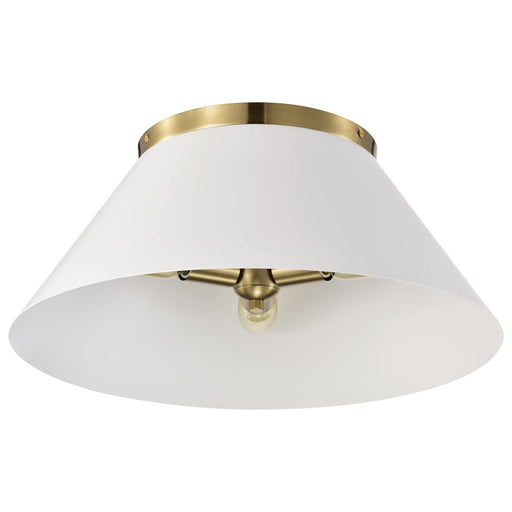 Flush Mount Nuvo 60-7421 Dover - 3 Light - Large Flush Mount - White with Vintage Brass Nuvo