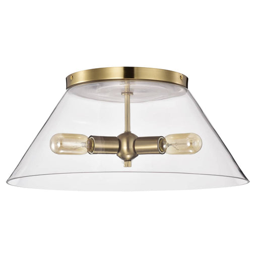 Flush Mount Nuvo 60-7422 Dover - 3 Light - Large Flush Mount - Vintage Brass with Clear Glass Nuvo