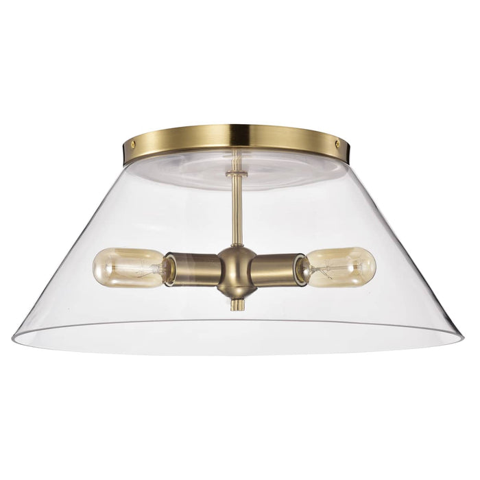 Flush Mount Nuvo 60-7422 Dover - 3 Light - Large Flush Mount - Vintage Brass with Clear Glass Nuvo