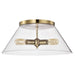 Flush Mount Nuvo 60-7422 Dover - 3 Light - Large Flush Mount - Vintage Brass with Clear Glass Nuvo