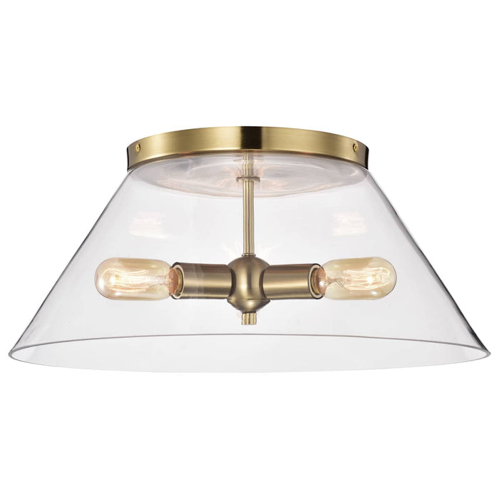 Flush Mount Nuvo 60-7422 Dover - 3 Light - Large Flush Mount - Vintage Brass with Clear Glass Nuvo