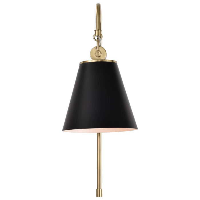 Sconce Nuvo 60-7445 Dover - 1 Light - Wall Sconce - Black with Vintage Brass Nuvo