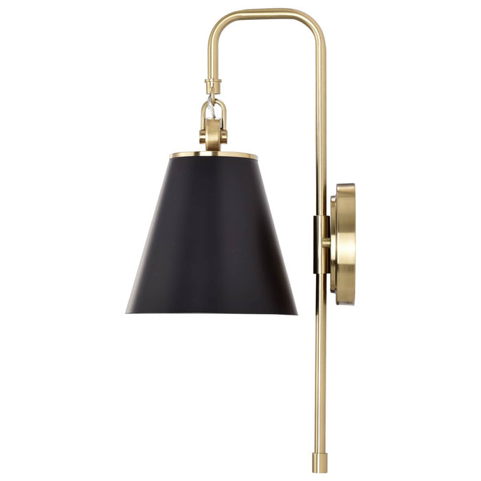 Sconce Nuvo 60-7445 Dover - 1 Light - Wall Sconce - Black with Vintage Brass Nuvo