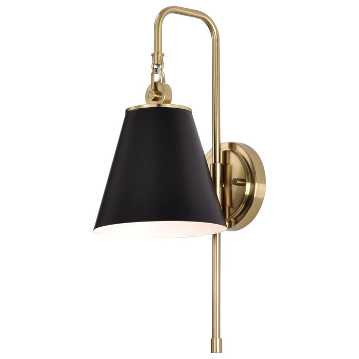 Sconce Nuvo 60-7445 Dover - 1 Light - Wall Sconce - Black with Vintage Brass Nuvo