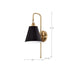 Sconce Nuvo 60-7445 Dover - 1 Light - Wall Sconce - Black with Vintage Brass Nuvo