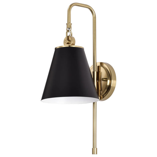 Sconce Nuvo 60-7445 Dover - 1 Light - Wall Sconce - Black with Vintage Brass Nuvo