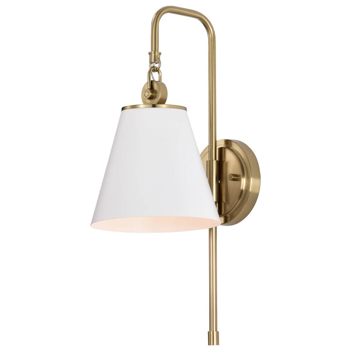 Sconce Nuvo 60-7446 Dover - 1 Light - Wall Sconce - White with Vintage Brass Nuvo
