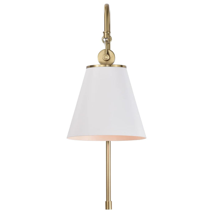 Sconce Nuvo 60-7446 Dover - 1 Light - Wall Sconce - White with Vintage Brass Nuvo
