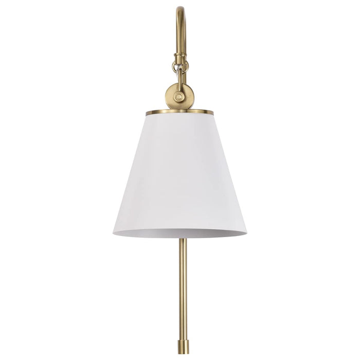 Sconce Nuvo 60-7446 Dover - 1 Light - Wall Sconce - White with Vintage Brass Nuvo