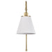 Sconce Nuvo 60-7446 Dover - 1 Light - Wall Sconce - White with Vintage Brass Nuvo